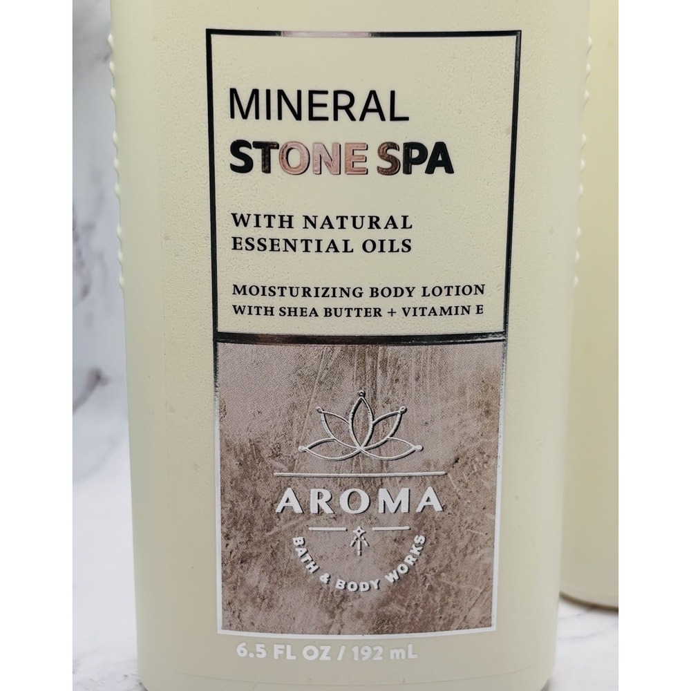 2 BATH & BODY WORKS AROMA ESSENTIAL OILS MINERAL STONE SPA MOISTURE LOTION - Picture 4 of 5